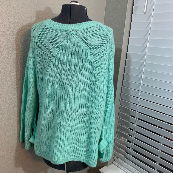Project Naadam teal bell sleeve knit sweater medium - Picture 7 of 8